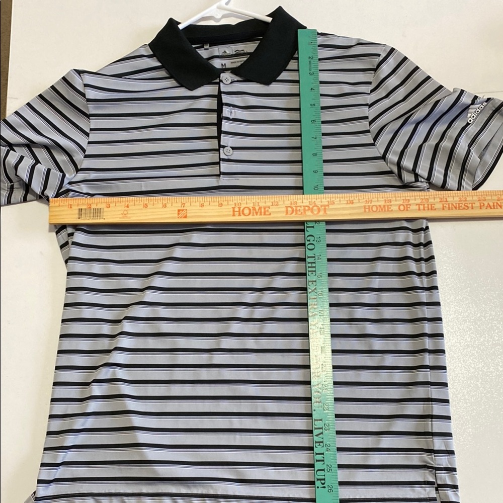 Adidas Black and White Striped Kids Polo Shirt